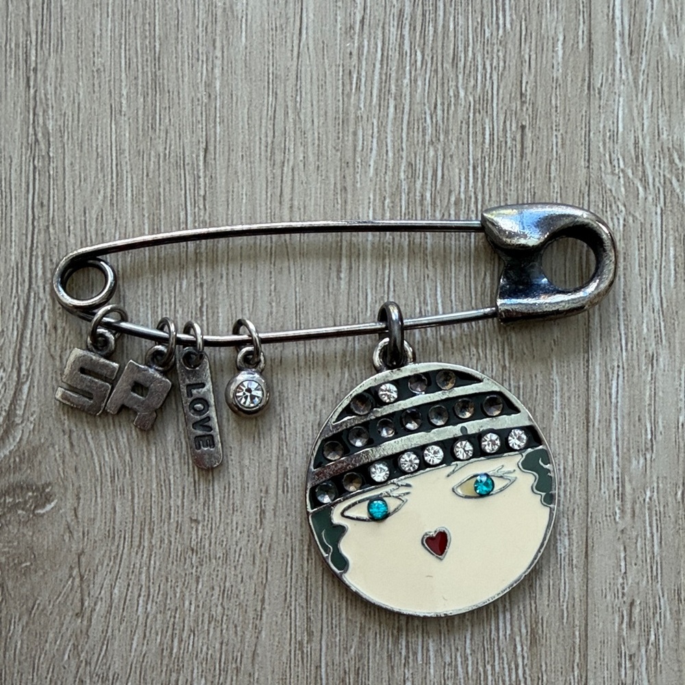 Sonia Rykiel Paris Silver and Black Brooch